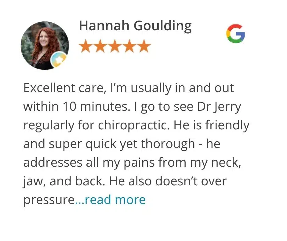 Google review from Hannah Goulding for Ballard Seattle Chiropractic Center