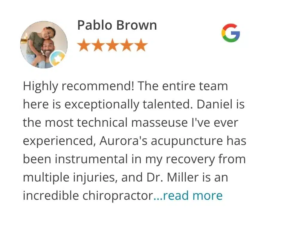 Google review from Pablo Brown for Ballard Seattle Chiropractic Center